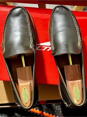 Rancourt Hand-made Olive Leather Men's Loafers US12 - Like New - Made in USA